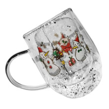 Verre à double paroi 300 ml, résistant à la chaleur, idéal pour les amateurs de café et les fêtes.