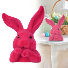 Paashaasornament, fluweelzachte paashaas, tafeldecoratie, kunstmatige staande paashaassculptuur voor de lente en feestdagen, decoratie voor op de