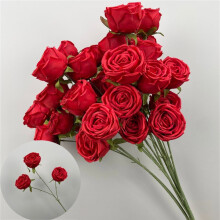 Buquê de rosas artificiais com 3 cabeças - Presente romântico