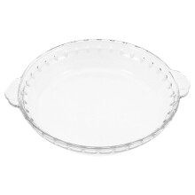 Transparent Glass Pie Pan For Cooking With Lid 1Pcs