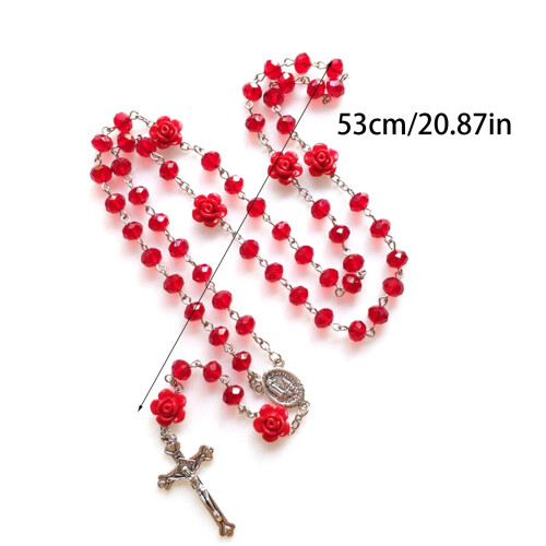 Χειροποίητο κολιέ με χάντρες Rosary από ροζάριο για γυναίκες και κορίτσια, 1