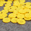 50 τεμάχια κουμπιά ραψίματος ρητίνης Yellow4Hole για χειροτεχνίες, Scrapbooking, πλέξιμο, 4