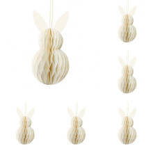 10 stuks paashaasjes als tafeldecoratie, 3D honingraatbalornament voor lentefeestjes, hangende boomdecoratie, 20 cm – Geschikt voor paas- en