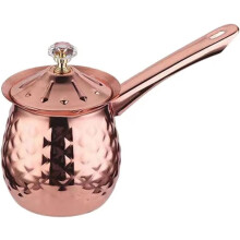 Cafetière turque en acier inoxydable 200 ml – Or rose, idéale pour faire fondre le beurre, faire mousser le lait, réaliser des lattes, et