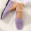Γυναικεία παπούτσια Plus Size Slip-On, φλατ παπούτσια οδήγησης με ελαστικό τελείωμα – 1