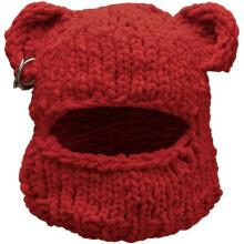 Sturmhaube, Gesichtsmaske, Unisex, Strickschal mit Kapuze, 2-in-1