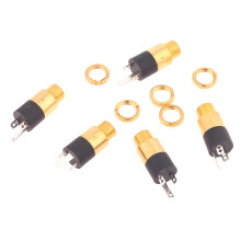 5 pezzi PJ392 Presa stereo femmina con connettore a vite placcato oro 3,5 mm Presa jack stereo per cuffie audio video