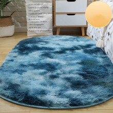 Tapis ovale ultra doux pour chambre, tapis ovale pour salon et chambre, tapis lavable de 79 x 119 cm, tapis tressé antidérapant, tapis ovale