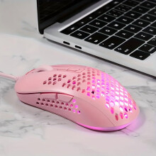Ultralight Wired Gaming Mouse, Honeycomb Shell, Breathing Backlight, USB-A, Win/XP/Xbox/PS4/Mac/Air/HP/compatible with Acer