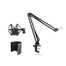 Microphone Desk Mount Stand Adjustable Height Angled