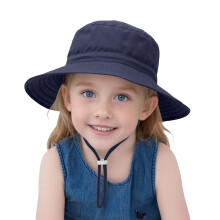 Chapeau de soleil pour tout-petits (0-6 ans), casquette de pêcheur respirante, chapeau de plage léger pour l'été – Bleu marine, convient aux