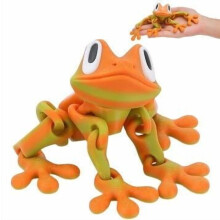 Aimant de réfrigérateur grenouille rose articulé imprimé en 3D (1 pièce)