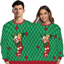 Halloween Kerst Trui voor Heren en Dames, Tweepersoons Trui met Digitale Print, Sweatshirt voor Koppels