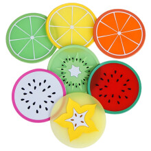 Lot de 7 sous-verres en forme de fruits, antidérapants et isolants thermiques, en silicone coloré et original, pour protéger vos boissons, meubles