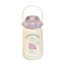 Bouteille d'eau rose - Bouteille d'eau isotherme, tasse isotherme en acier inoxydable avec couvercle étanche, mug de voyage portable pour une