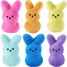 Lot de 12/6 lapins en peluche colorés, doux et câlins, parfaits pour les enfants, à glisser dans un panier de Pâques ou comme petits cadeaux