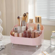 Organisateur de maquillage pour coiffeuse, porte-pinceaux avec couvercle, rangement cosmétique, grand organisateur de soins de la peau, présentoir