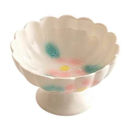 Ceramic fruit stand pedestal snack bowl 1 piece 1