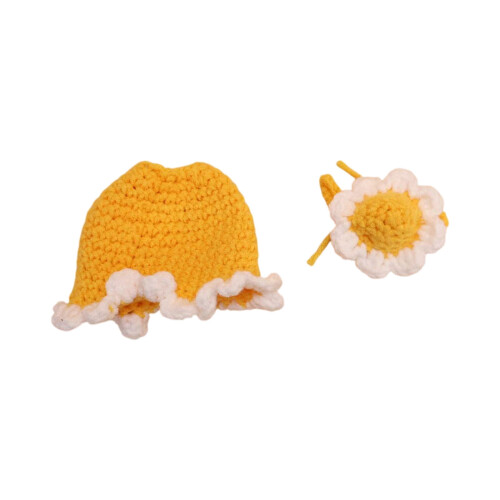 Σετ ρούχων Sunflower Desk Goose – Φόρεμα & καπέλο από τσόχα, 15εκ. 1