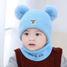 Conjunto de gorro e cachecol com protetores de orelha para bebês, em tricô quentinho, ideal para climas frios, protege a cabeça e o pescoço