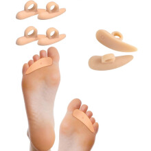 RUseeN 4 Pairs Hammerhead Toe Pads – Gel Toe Spacers & Temporary Corrector for Foot Pain Relief, Pressure Reduction & Walking Stability (Skin Color)