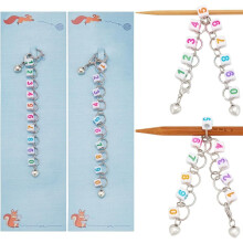 2pcs Knitting Row Counter Chains with Acrylic Number/Cube & Heart Markers – DIY Crochet/Sewing Project Tracker, Compatible with All Needles