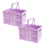 2 Pack Foldable Plastic Shopping Basket with Handles 1