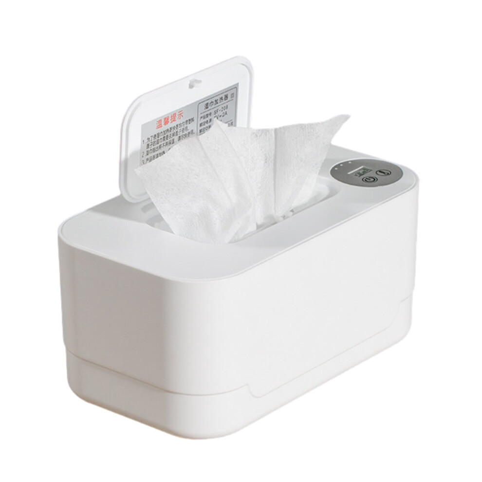 Portable Wipe Warmer & Dispenser, Adjustable 40-60C Temperature Surround Heating Wipe Storage Box, Large Capacity for 150 Wipes(White)