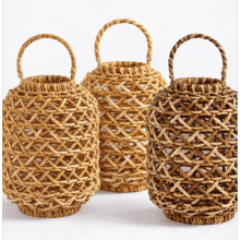 12" Conrad Woven Rattan Lantern – Natural Indonesian