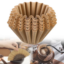 Verpakking van 100 natuurlijke, ongebleekte bruine kegelvormige koffiefilters #2 voor koffiezetapparaten voor 4/5 kopjes, pour-over en