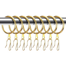 Metall-Gardinenringe und -Haken, goldfarben, 30 Stück