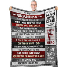 Cadeaux pour grand-père – Couverture (152 x 127 cm) – Idéale pour un anniversaire, Noël ou pour les petits-enfants – Convient aux