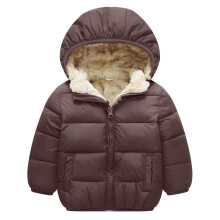 Winter Jacket,Boys Down Coat Hooded Thickened Padded Jacket for Outdoor Casual Wear,Toddler Boy Jacket,06 Coffee,1-2 Years