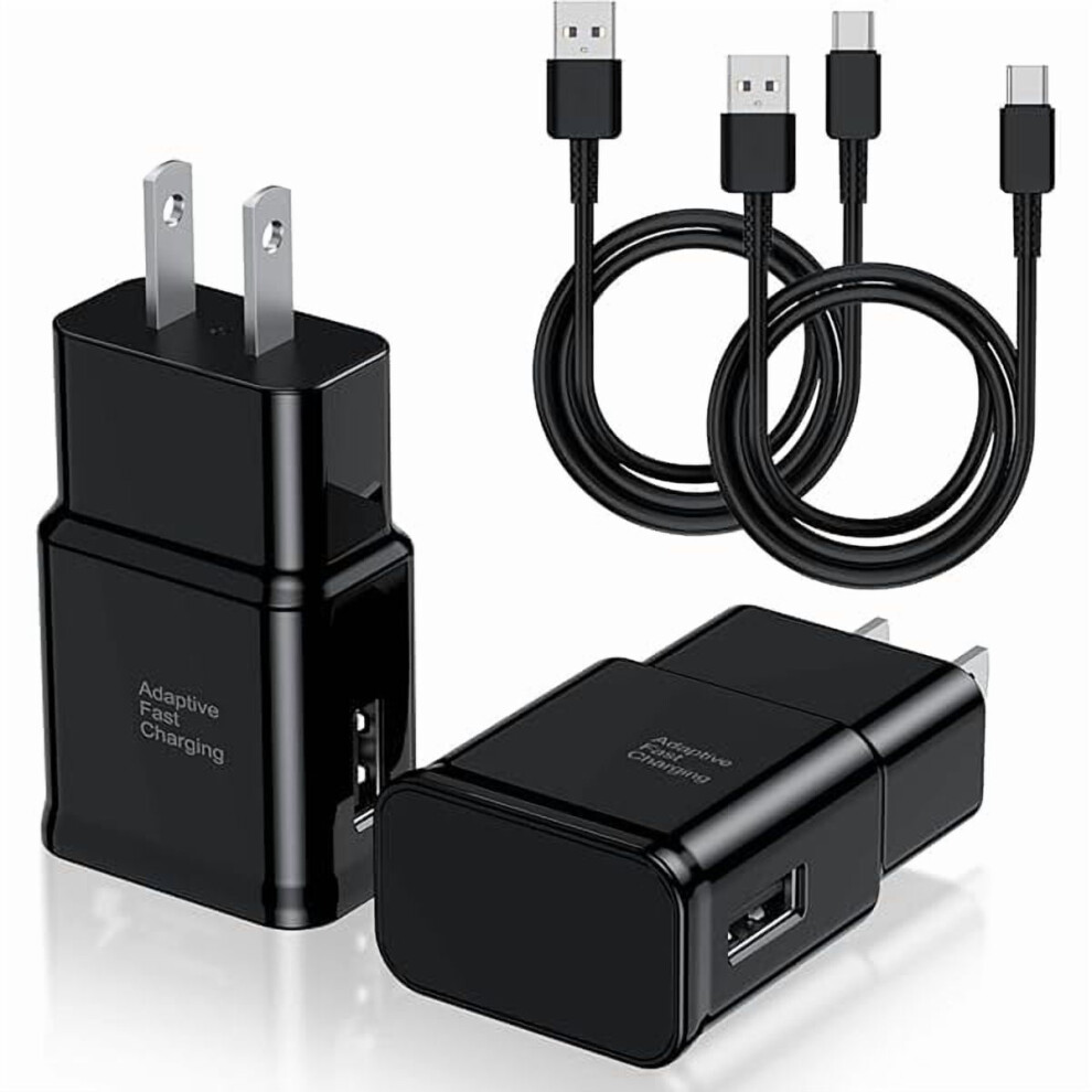 2-Pack Type C Fast Charger & 6Ft Cable, Compatible With Samsung Galaxy S8-S21, Note 8-10, Pixel 3, Etc. 9027700018648
