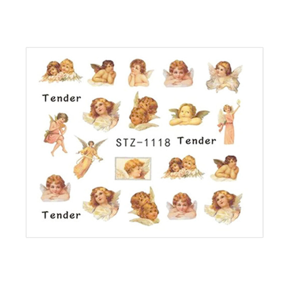 Designer Nail Art Water Transfer Stickers With Various Angel Cupid Nails Decals