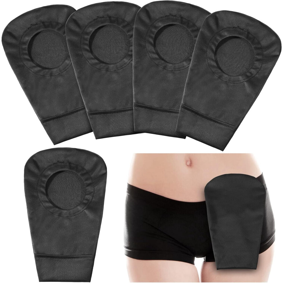 Black 4Pcs Ostomy Bag Cover, Odor-Control Stretchy Washable Liner For Men/Women, 2.36" Diameter