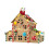 Kit para montar casa de gengibre de madeira com tintas e pincéis. 1