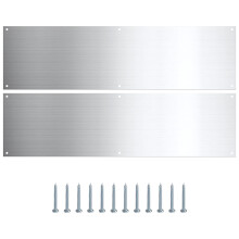 2pcs Stainless Steel Door Kick Plates (16"x4"), Easy Install w/12 Screws, Wear Protection for Interior & Exterior Doors