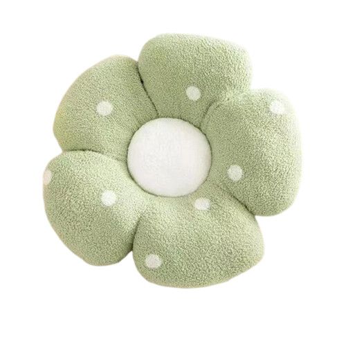 Bloemvormig pluche kussen 45 cm groen 1