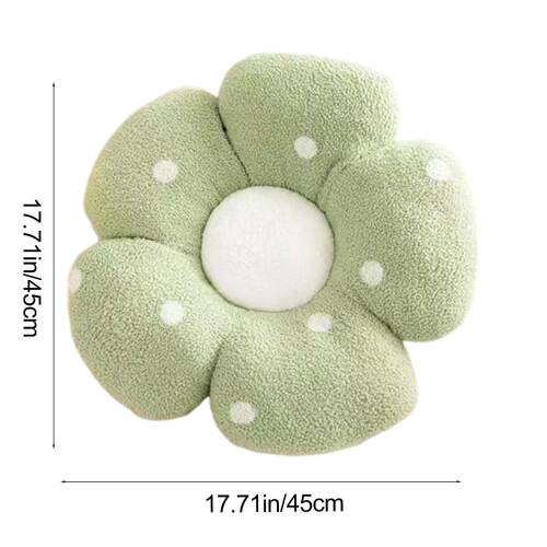 Bloemvormig pluche kussen 45 cm groen 2