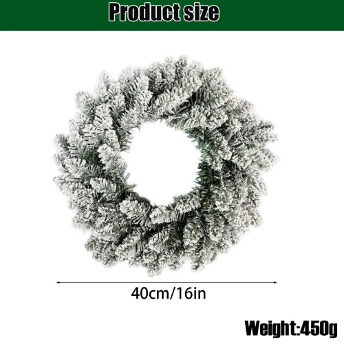 Cunună de fulgi de zăpadă preasamblată, Crăciun artificial, 45 cm 2