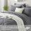 Queen 7-Piece Microfibre Comforter Set Dark Grey 2