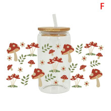 Adhesivo 3D UV DTF para vasos de vidrio de 16 oz – Hongo y