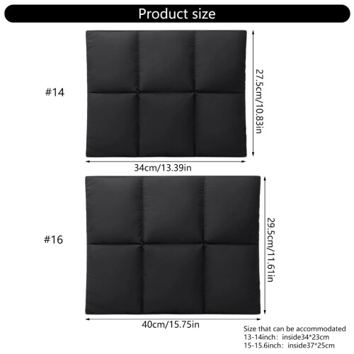 Bolsa para computador com absorção de impacto, fecho magnético, capa respirável para laptop de 13 polegadas/15,6 polegadas, estojo macio para 1
