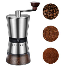 Precision Manual Coffee Grinder, 8-Setting Ceramic Burr, 15x8.5x21.5cm, for Home/Travel/Camping, Easy Clean