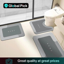 Diatomit badeværelsesmåtte skridsikker vandabsorberende 1 eller 3 stk.