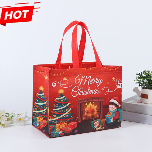 Große, wiederverwendbare Weihnachtsgeschenktaschen mit Henkeln