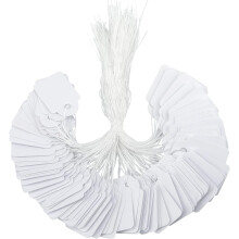 1000PCS 0.94"x0.59" White Blank Price Tags with String – Writable Hang Tags for Jewelry, Clothing & Yard Sales