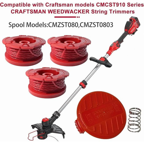 Fio de nylon de 0,08 polegadas com torção, 6 metros (20 pés) para aparador de grama Craftsman. 1