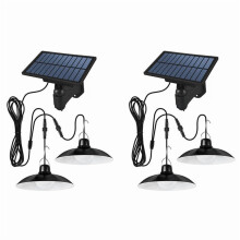 Solar Pendant Light Outdoor Waterproof LED Double-Head